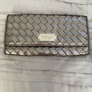 Michael Kors silver clutch